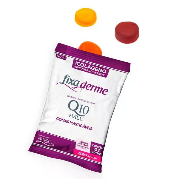 Imagem de Kit Fixa Derme Q10 + Vit. C C/6 Un C/15 Sachês De 3 Gomas Cd