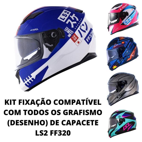 Imagem de Kit Fixação Reparo Capacete Ls2 Ff320 Com Estágio Polivisor