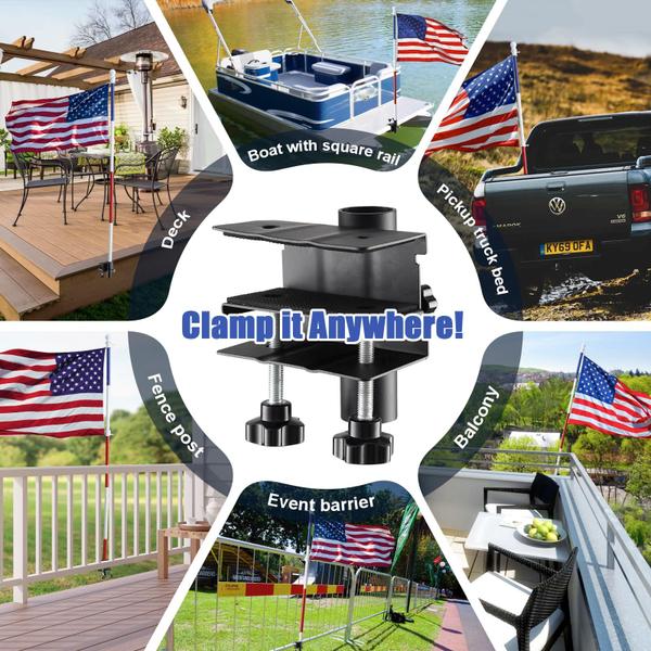 Kit Flag Pole Cogardenshower de 1,5 m em aço inoxidável Heavy Duty Imagem de Kit Flag Pole Cogardenshower de 1,5 m em aço inoxidável Heavy Duty