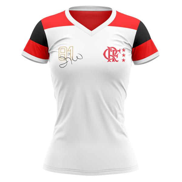 Imagem de Kit Flamengo Casal Retro Zico Branco Oficial