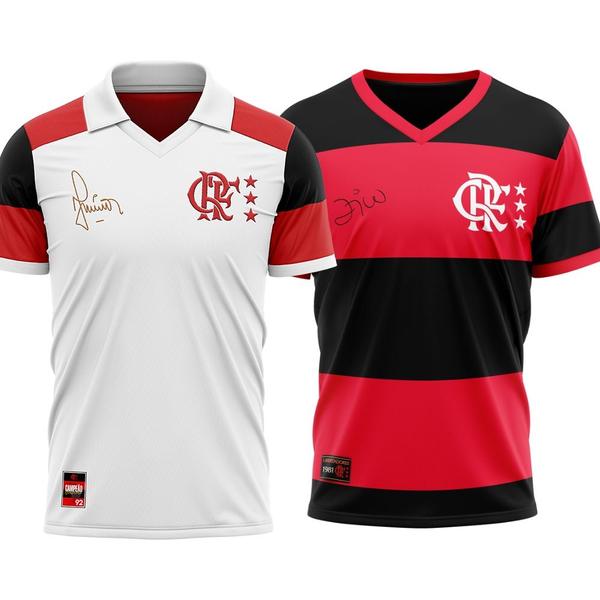 Imagem de Kit Flamengo Retrô Oficial Camisa Junior 1992 + Camisa Zico 1981 - Masculino