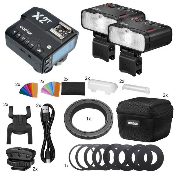 Imagem de Kit Flash Macro Duplo Godox Mf12 Ttl Com Rádio Flash X2 Para Câmeras Sony