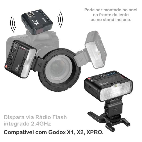 Imagem de Kit Flash Macro Godox Mf12 Ttl Com Rádio Flash X2 Para Câmeras Sony