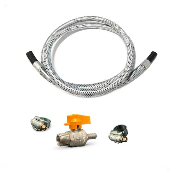 Kit flexivel nitrilico 1,20 mts+valv.+2 abraçadeiras Imagem de Kit flexivel nitrilico 1,20 mts+valv.+2 abraçadeiras