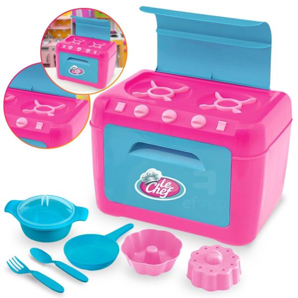 Imagem de Kit Fogão Com Acessórios Le Chef Menina - Usual Brinquedos