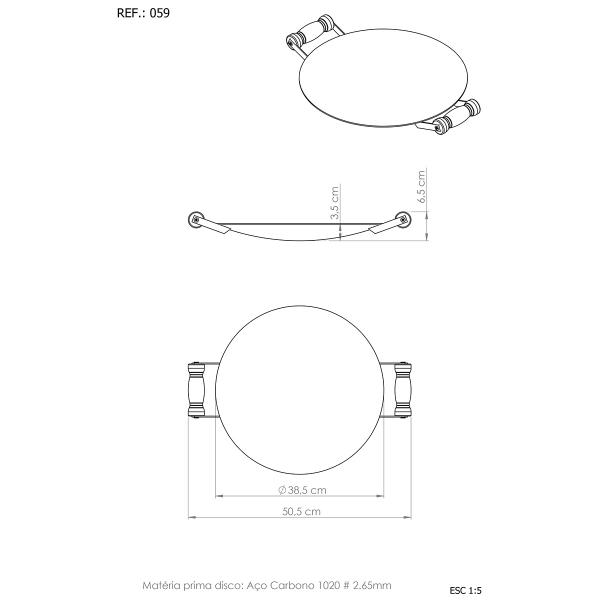 Imagem de Kit Fogareiro 34cm 110.11 Disco Arado 38,5cm 059 Papaléguas