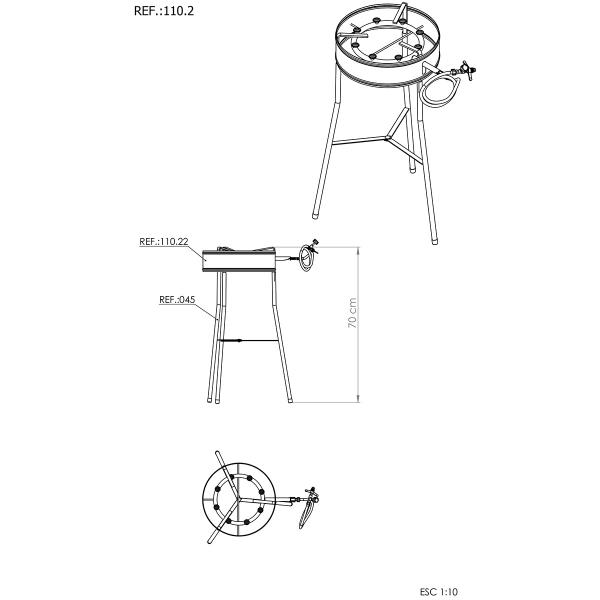 Imagem de Kit Fogareiro 60cm 110.2 Disco Arado 38cm 059 Papaléguas