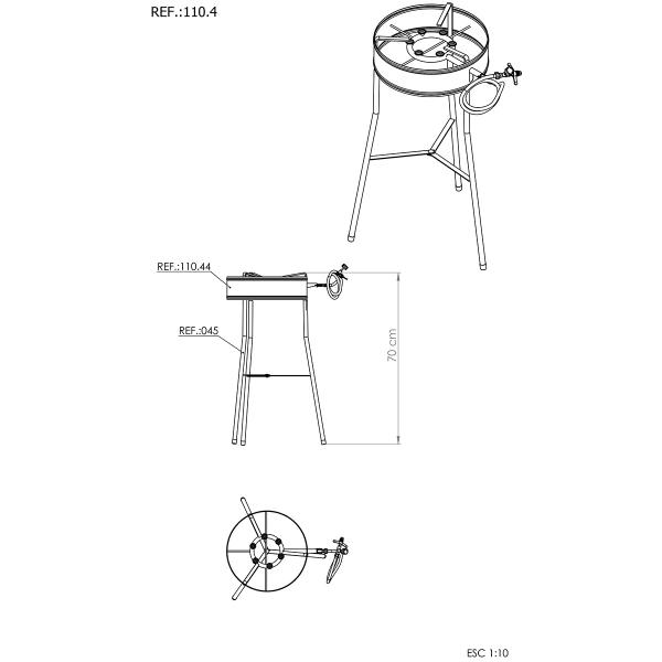 Imagem de Kit Fogareiro 60cm 110.4 Disco Arado 38,5cm 059 Papaléguas