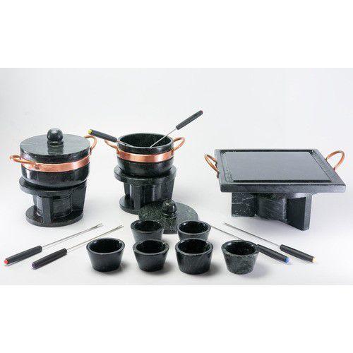 Kit Fondue Pedra Sabão Completo 18 Pçs - Chapa 25 cm - São José Imagem de Kit Fondue Pedra Sabão Completo 18 Pçs - Chapa 25 cm