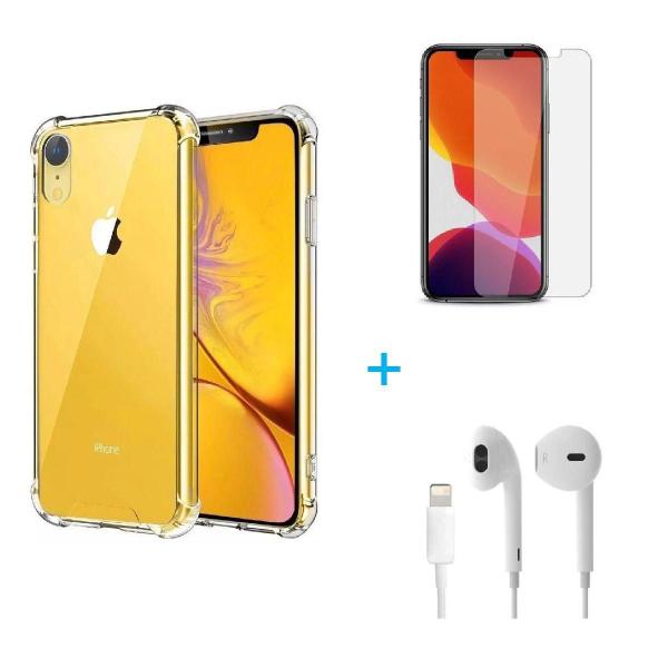 Kit Fone de Ouvido íPhone XR + Pelicula De Vidro + Capa - Apple