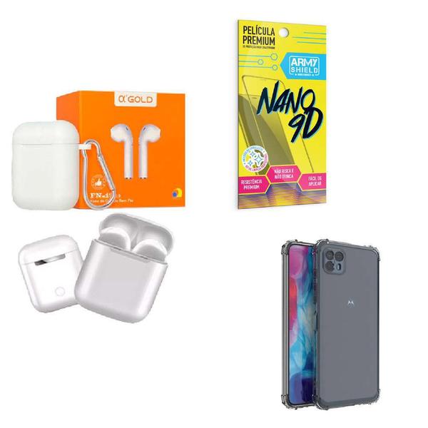 Imagem de Kit Fone Sem fio + Capinha Motorola G50 5G + Película 9D