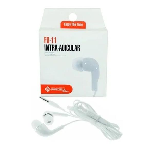 Imagem de Kit Fone Slim Branco PMCELL + Microfone Multimídia De Mesa