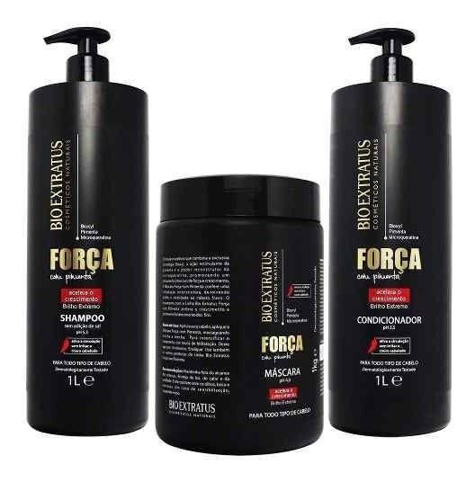 Imagem de Kit Força C/ Pimenta Bio Extratus Sh 1l + Cond 1l + Másc 1kg