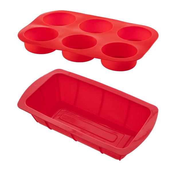 Imagem de Kit Forma Cupcake + Forma Para Pão Silicone Cozinha Sortida