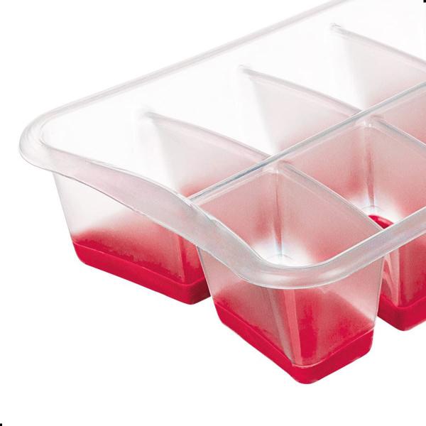 Imagem de Kit Forma de Gelo 6 Peças Com Fundo Silicone Flexível Plástico 12 Cubos Sanremo