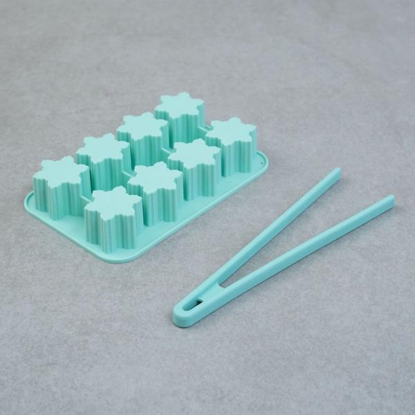 Imagem de Kit forma de gelo flocos e pegador de salada silicone pequeno - Mozcada