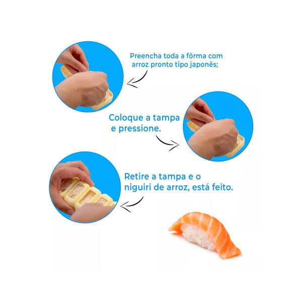 Imagem de Kit Forma Molde De Comida Japonesa Sushi Sashimi Nigiri Niguiri + Colher de Arroz Japones