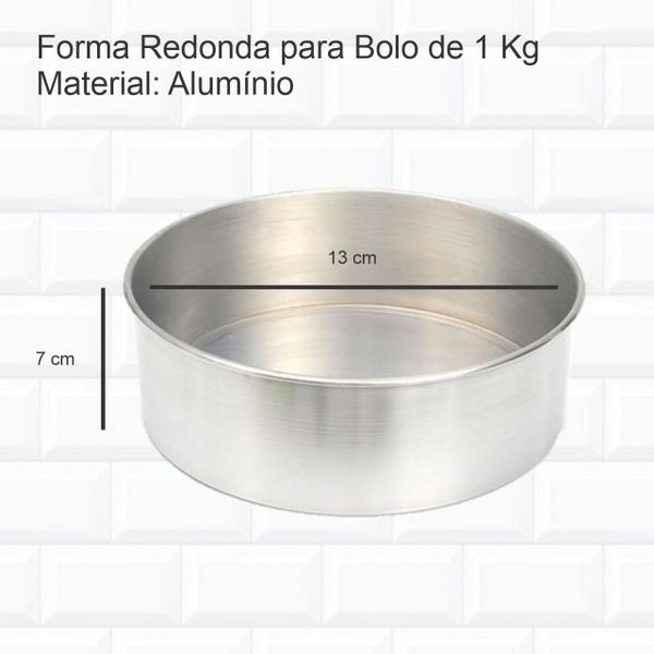 Imagem de Kit Formas Para Bolo De 1kg Redonda Quadrada Retangular