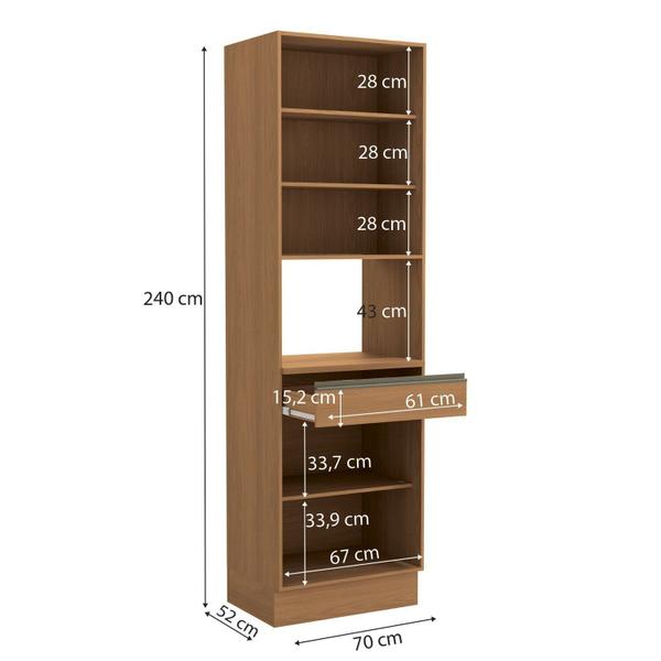 Imagem de Kit Forno 700mm 4 Portas 1 Gaveta de Madeira