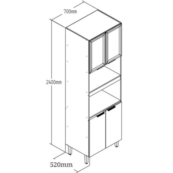 Imagem de Kit Forno E Microondas Decibal CO14401 Montenegro 70cm 4 Portas