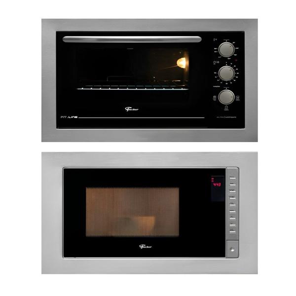 Imagem de Kit Forno Elétrico 48 L e Micro-Ondas 25 L de Embutir Fit Line Moldura Inox 220 V Fischer