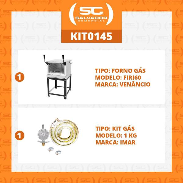 Imagem de KIT - Forno Gás Industrial Roma Inox FIRI60 + Kit Gás - Venâncio