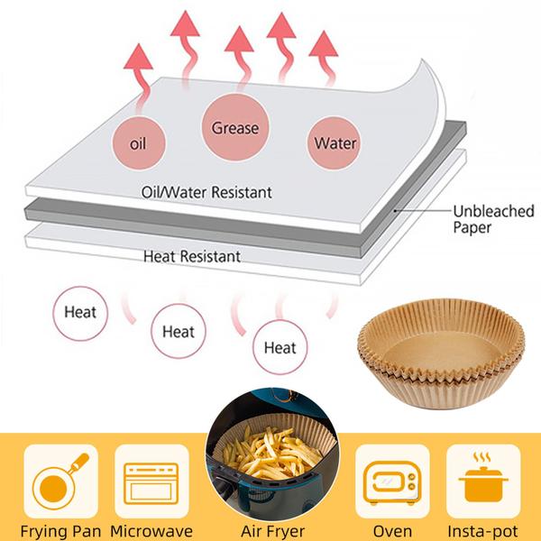 Imagem de Kit Forro De Papel Descartável Antiderrapante Para Airfryer Esteira A Vapor Tapetes De Cozimento