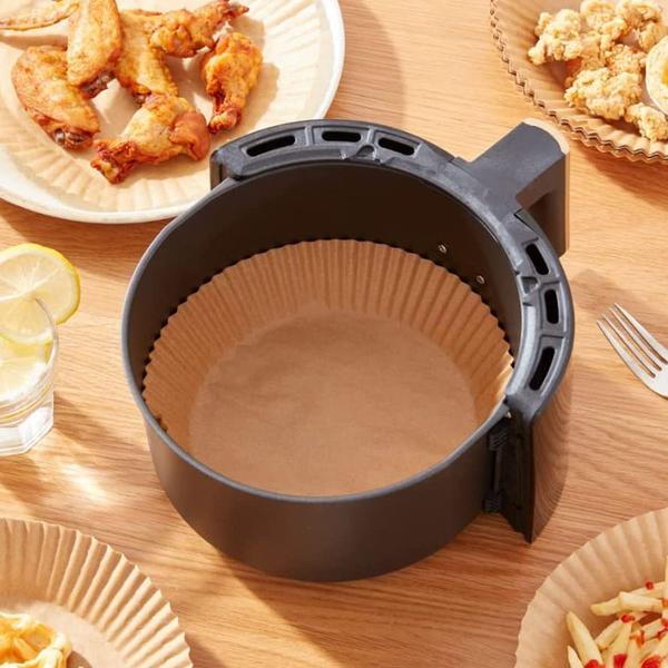 Imagem de Kit Forro De Papel Manteiga Para Air Fryer 100 Unidades Antiaderente Top Chef