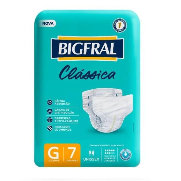 Imagem de Kit Fralda Bigfral Clássica G C/8 pacotes de 7 Lâminas Cada