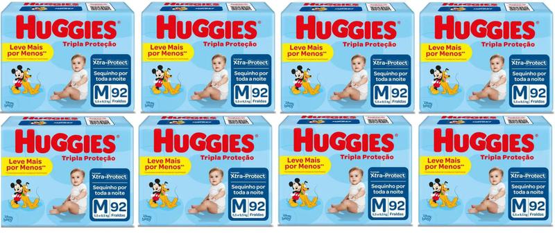 Imagem de Kit Fralda Descartável  Huggies Tripla Proteção HIPER - Tam M - 736 Unidades - BARATO