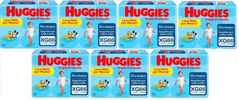 Kit Fralda Descartável Huggies Tripla Proteção HIPER - Tam XG - 462 Unidades - BARATO Imagem de Kit Fralda Descartável Huggies Tripla Proteção HIPER - Tam XG - 462 Unidades - BARATO