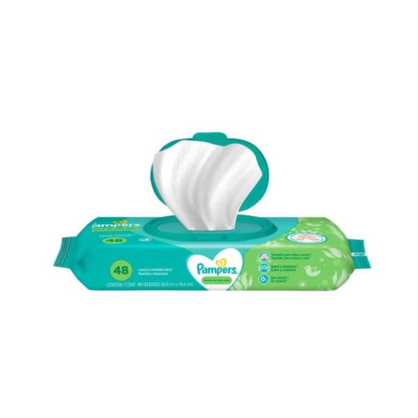 Imagem de Kit fralda descartavel pampers supersec m 90 com lenço aloe vera