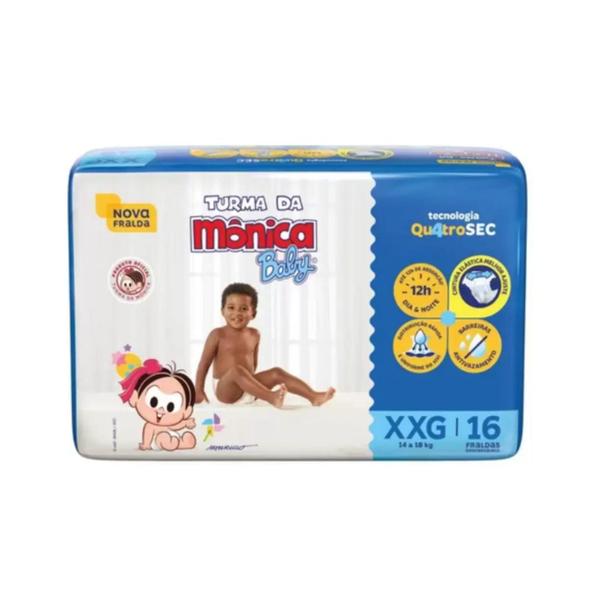 Imagem de Kit Fralda Descartável Turma da Mônica Baby Jumbo  - Tam XXG - 48 Fraldas - BARATO