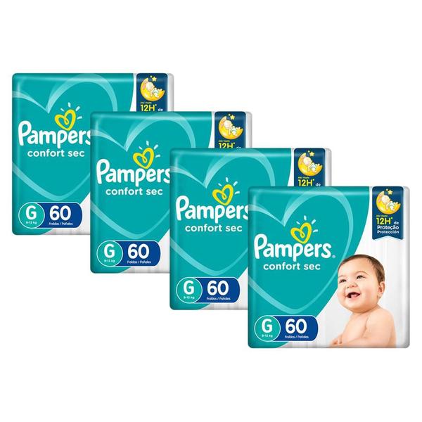 Imagem de Kit Fralda Pampers Confort Sec Super Tamanho G 240 unidades