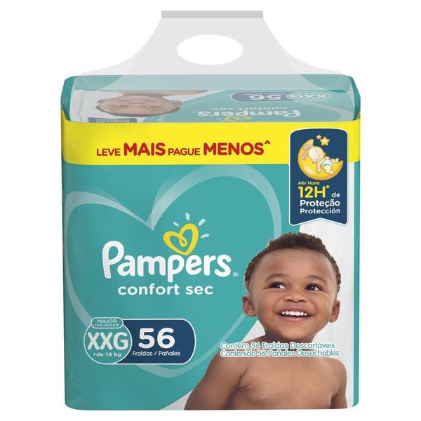 Imagem de Kit Fralda Pampers Confort Sec Super Tamanho XXG 112 Tiras