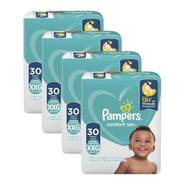 Imagem de KIt Fralda Pampers Confort Sec Tamanho XXG com 120 Unidades