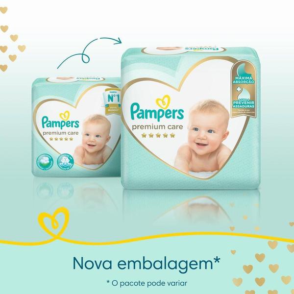 Kit Fralda Pampers Premium Care Mega Tamanho M com 68 Unidades Imagem de Kit Fralda Pampers Premium Care Mega Tamanho M com 68 Unidades