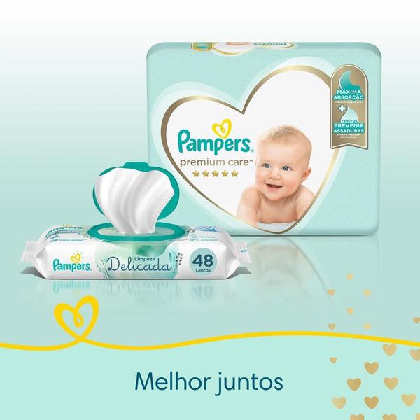 Kit Fralda Pampers Premium Care Mega Tamanho M com 68 Unidades Imagem de Kit Fralda Pampers Premium Care Mega Tamanho M com 68 Unidades