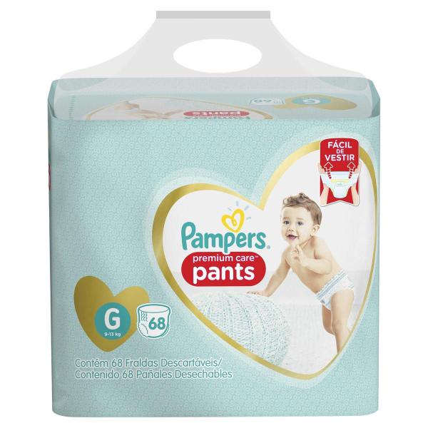 Imagem de Kit Fralda Pampers Premium Care Pants Top Tamanho G com 136 unidades