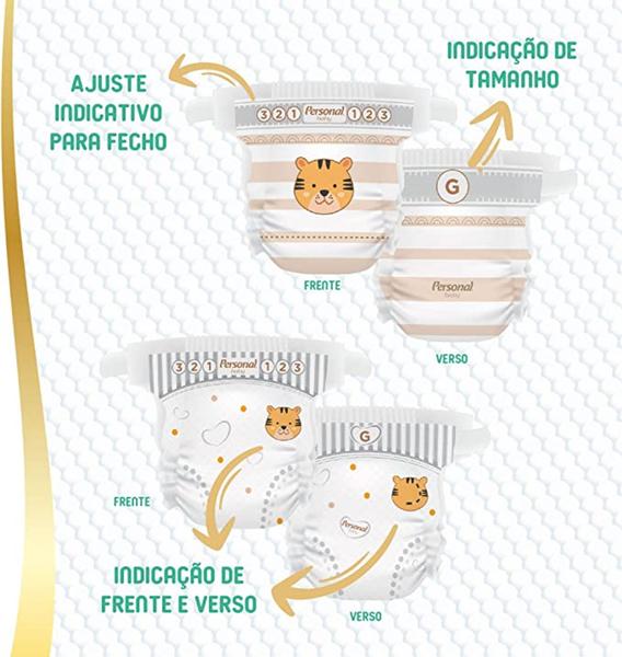 Imagem de Kit Fralda Personal Baby Mega Premium Protection  - Tam P - RN - 240 fraldas - ATACADO BARATO