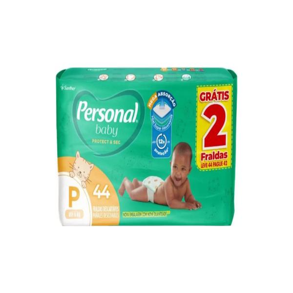 Imagem de Kit Fralda Personal Baby Protect  Sec Mega  - Tam P - 132 unidades - ATACADO BARATO