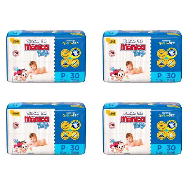 Imagem de Kit Fralda Turma da Mônica Baby Jumbo  - Tam P - 120 Fraldas - OFERTA