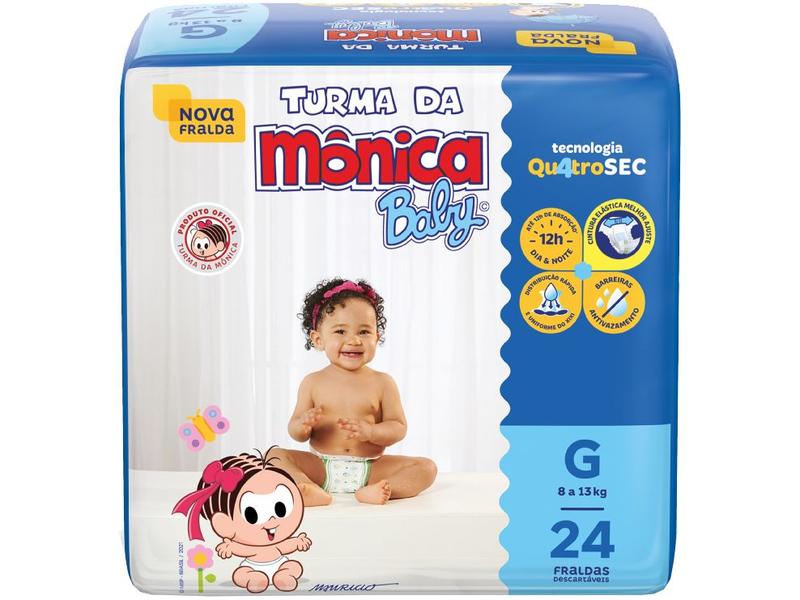 Imagem de Kit Fralda Turma da Mônica Baby Tam. G 7 a 11kg