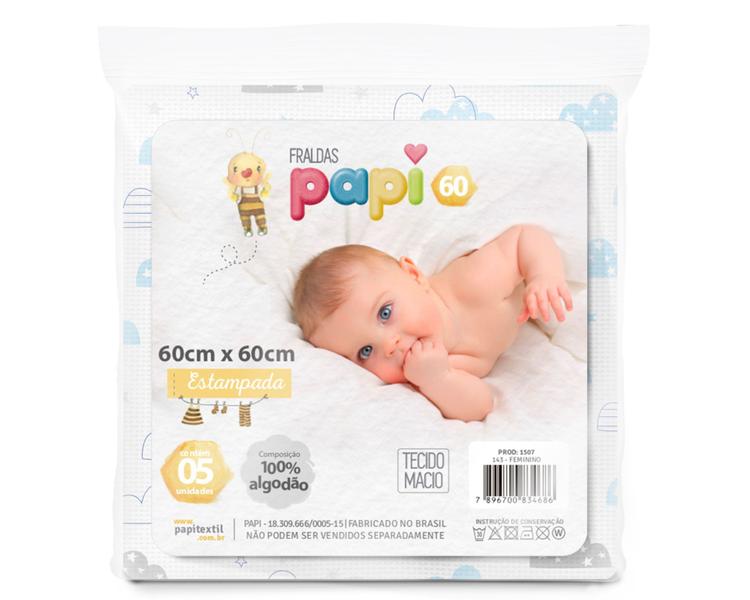 Imagem de Kit fraldas de pano para bebê estampadas 20-unidades - papi