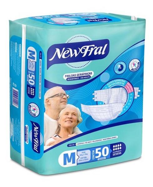 Imagem de Kit Fraldas Geriatricas Descartáveis NewFral Tamanho M - 100 Unidades