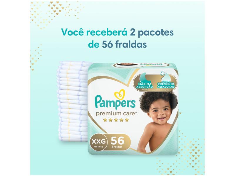 Imagem de Kit Fraldas Pampers Premium Care Tam. XXG 