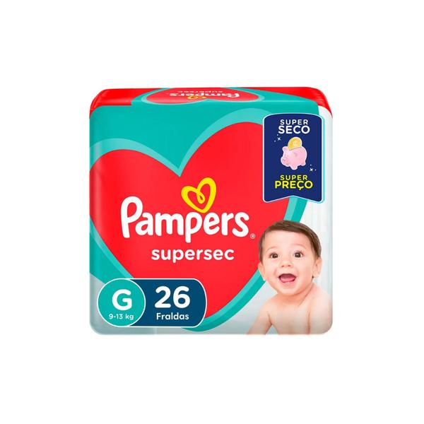 Imagem de Kit Fraldas Pampers Supersec (Jumbinho) - Tam G - 208  Fraldas - ATACADO BARATO