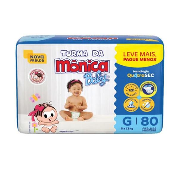 Imagem de Kit Fraldas Turma da Mônica Hiper BAG Pacotão - TAM G - 8 a 13 Kg 240 Tiras