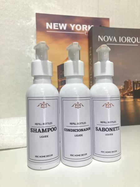 Imagem de Kit Frasco para Viagem Shampoo Condicionador Sabonete 120ml