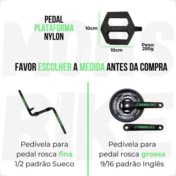 Imagem de Kit Freio V-Brake Completo + Selim Bike Banco Molas + Pedal Plataforma Bicicleta